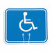 Traffic Cone Sign White/Blue Handicapped