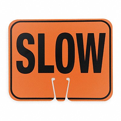 Traffic Cone Sign Blk/Orng Slow Traffic