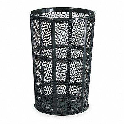 Trash Can 45 gal Black Steel