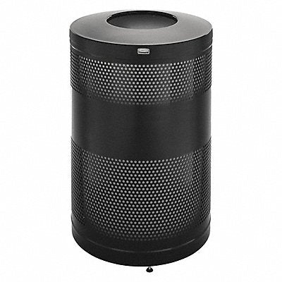 Trash Can 51 gal Black Steel