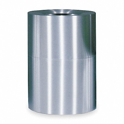 Fire-Rstnt Trash Can Rnd 55 gal Silver