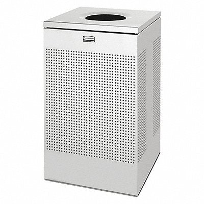 Trash Can Square 20 gal Silver