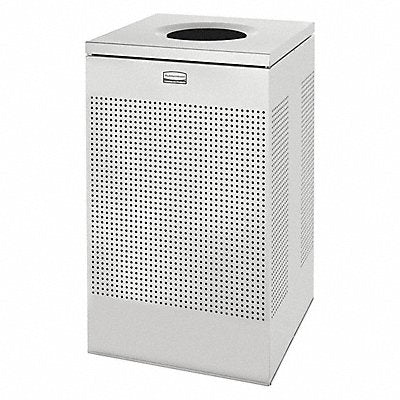Trash Can Square 20 gal Silver