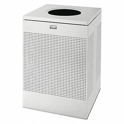 Trash Can Square 40 gal Silver