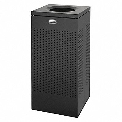 Trash Can Square 24 gal Black