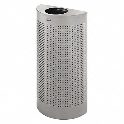 Trash Can Half Round 12 gal Silver