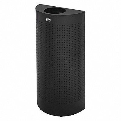 Trash Can Half Round 12 gal Black