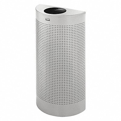 Trash Can Half Round 12 gal Silver