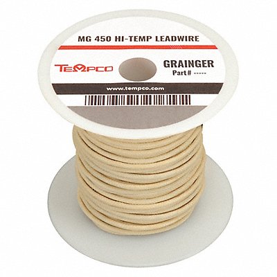 High Temp Lead Wire 10AWG 100ft Natural