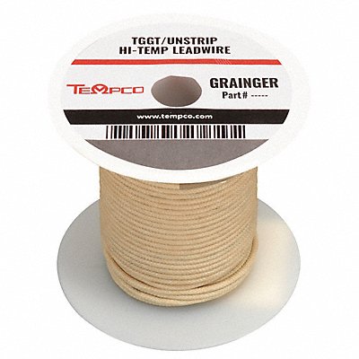 High Temp Lead Wire 10AWG 100ft Natural