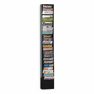 Literature Rack Black 20 Compartments