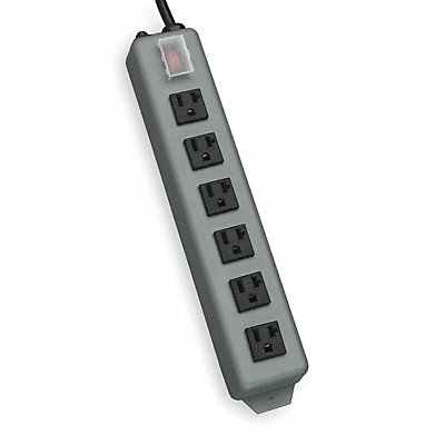 Outlet Strip 6 Outlet 20A 12-1/2 L Gry