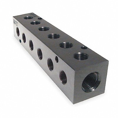 Manifold BLK Alum 6Outlets 6.75 L
