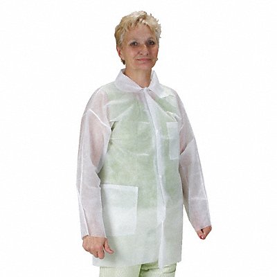 D2182 Lab Coat White Button M PK25