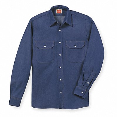 D2381 Lng Slv Wstrn Blu Denim 100 perCtn 3XL