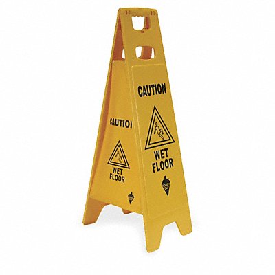 Floor Safety Sign Yellow Plastic 37 in H