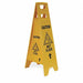 Floor Safety Sign Yellow Plastic 37 in H