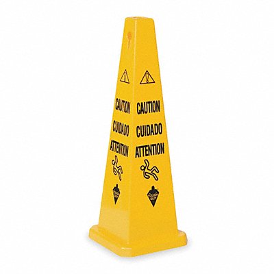 Safety Cone Yellow Polypropylene 36 in H