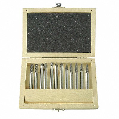 Carbide Bur Set Single Cut 1/4 12pcs