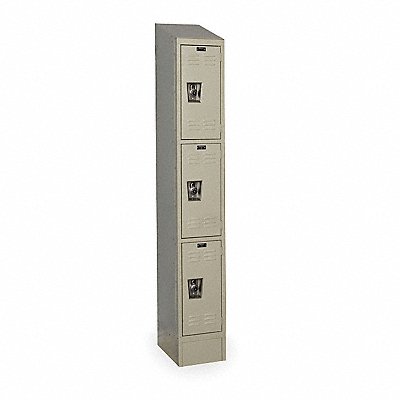 D4828 Wrdrb Lockr Lvrd 1 Wide 3 Tier Tan