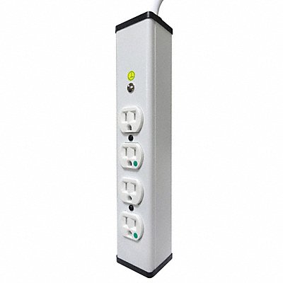 Outlet Strip 4 Outlet 15A 13-1/4 L Wht