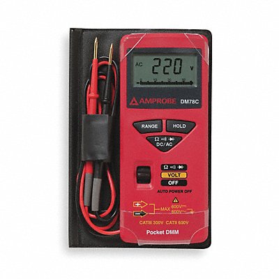 Pocket Digital Multimeter 600V 34 MOhms