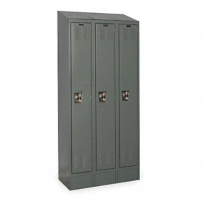 D4812 Wardrobe Locker Lvrd 3 Wide 1 Tier Gray