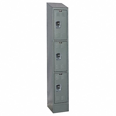 D4828 Wardrobe Locker Lvrd 1 Wide 3 Tier Gray