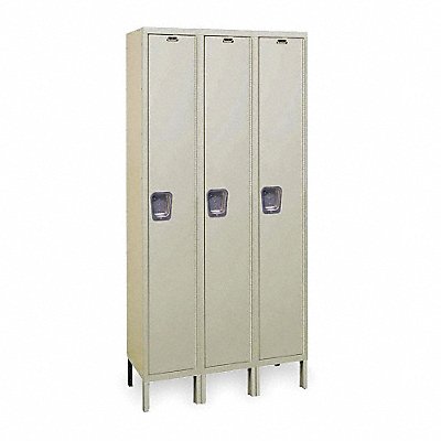 K4098 Wrdrb Lockr Solid 3 Wide 1 Tier Tan