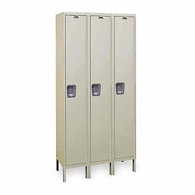 K4097 Wrdrb Lockr Solid 3 Wide 1 Tier Tan