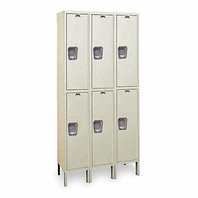 K4125 Wrdrb Lockr Solid 3 Wide 2 Tier Tan