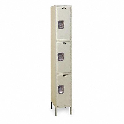 K4116 Wrdrb Lockr Solid 1 Wide 3 Tier Tan