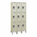 K4135 Wrdrb Lockr Solid 3 Wide 3 Tier Tan