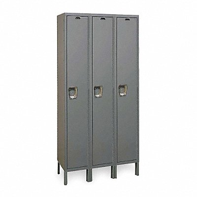 K4089 Wardrobe Lockr Solid 3 Wide 1 Tier Gray