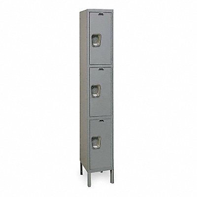 K4116 Wardrobe Lockr Solid 1 Wide 3 Tier Gray