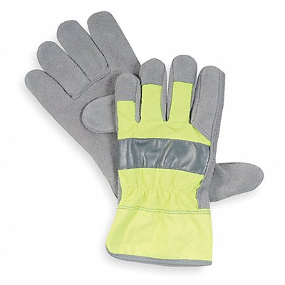 D1683 Leather Gloves Hi-Vis Green M PR