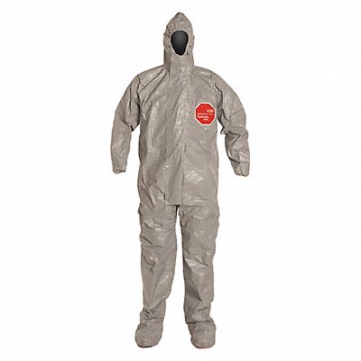 Hooded Coverall w/Socks Gray 4XL PK6