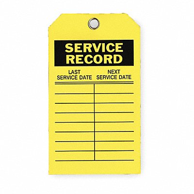 Service Record Tag 7x4 Bk/Yel PK10