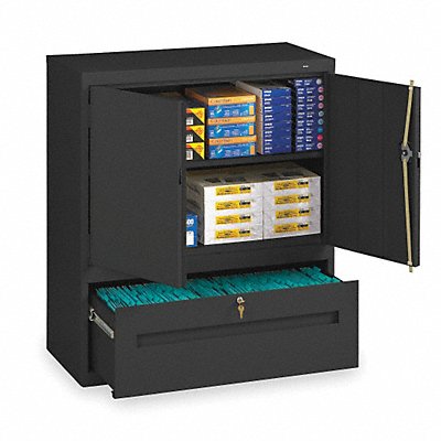 Lateral File Drawer Cabinet 1 Shelf Blk