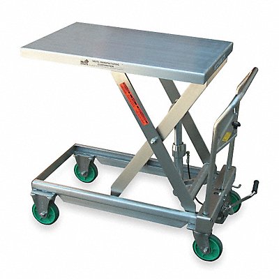 Scissor Lift Cart 550 lb SS Fixed