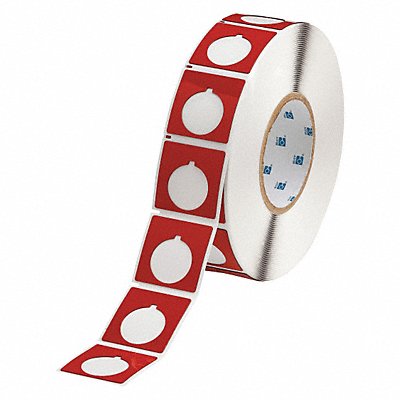 Push Button Label Red Polyester