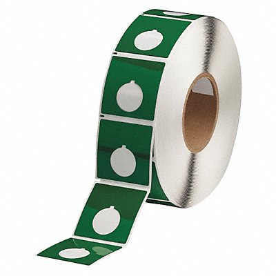 Push Button Label Green Polyester