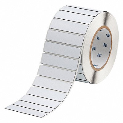Label White Glossy Polyester 3 in W