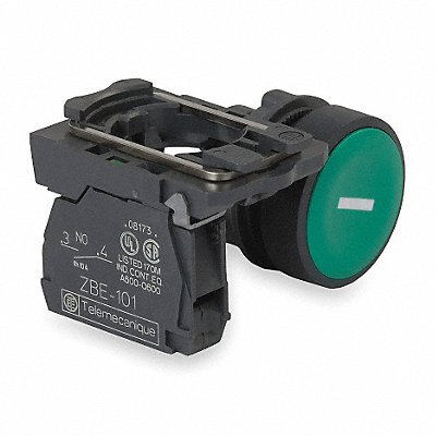 H7075 Non-Illum Push Button 22mm 1NO Green