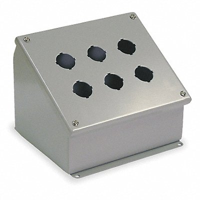 Pushbutton Enclosure 30mm 6 Holes Steel