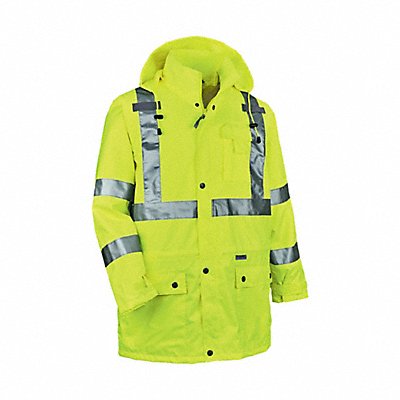 D2323 Rain Jacket w/Hood HiVis Lime 4XL