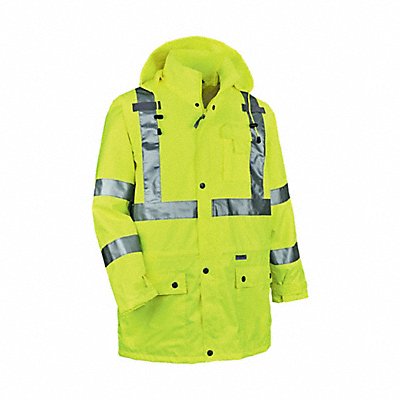 D2323 Rain Jacket Hood HiVis Lime L