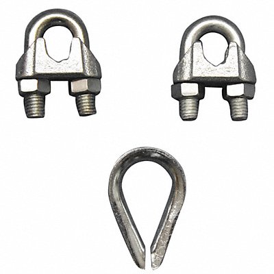 Wire Rope Clip and Thimble Kit 1/2 In