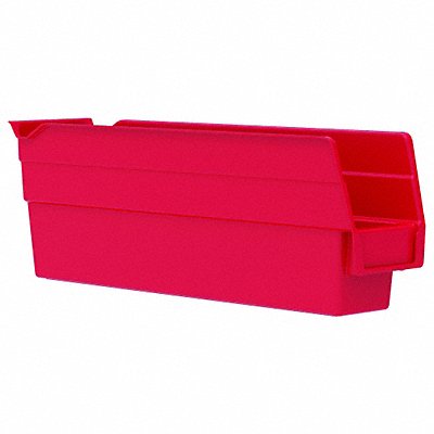 F8465 Shelf Bin Red Indstr Grd Poly 4 in