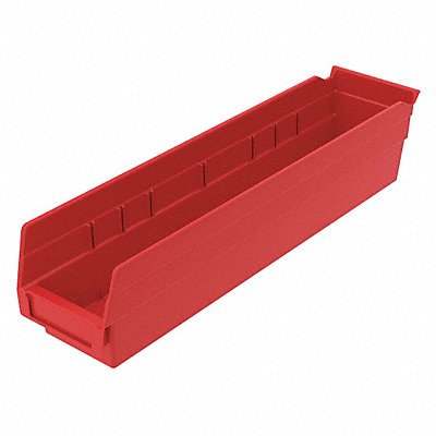 F8462 Shelf Bin Red Indstr Grd Poly 4 in